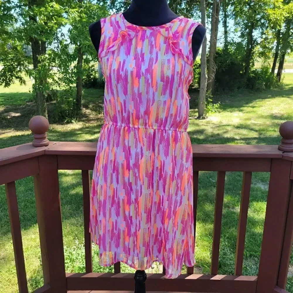 Wonder Nation Girls XXL 18 Colorful Lurex Chiffon Party Dress NWT – Tween Fit